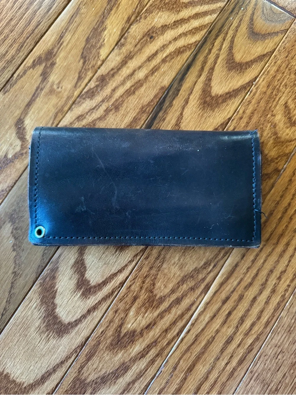Black Leather Winged Logo Wallet